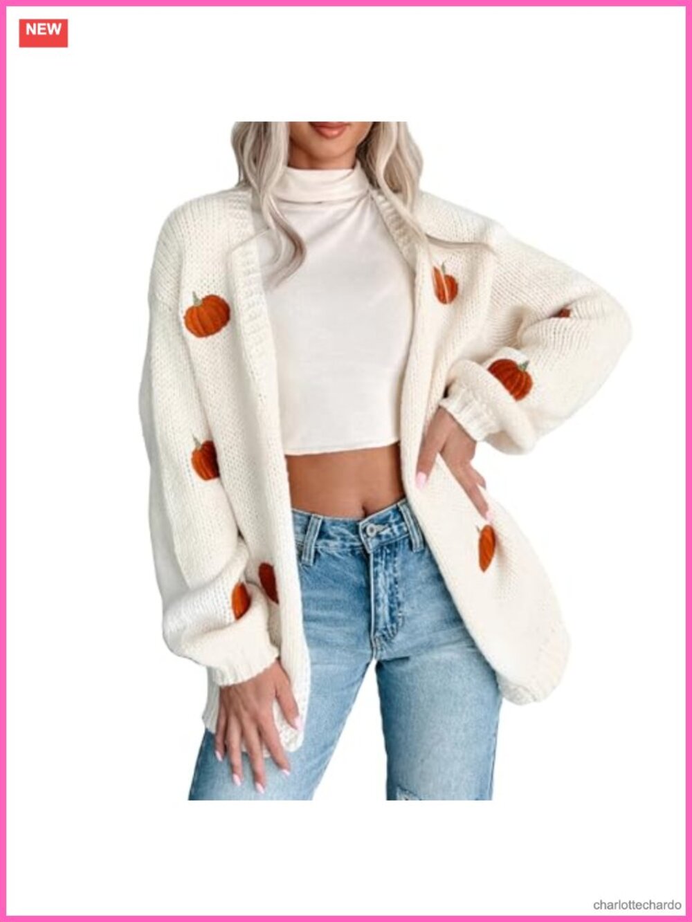 Women's Halloween Knit Cardigan Long Sleeve Open Front Acrylic Sweater